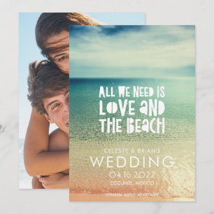 Save The Date Amour et mariage sur la plage Photo Enregistrer la