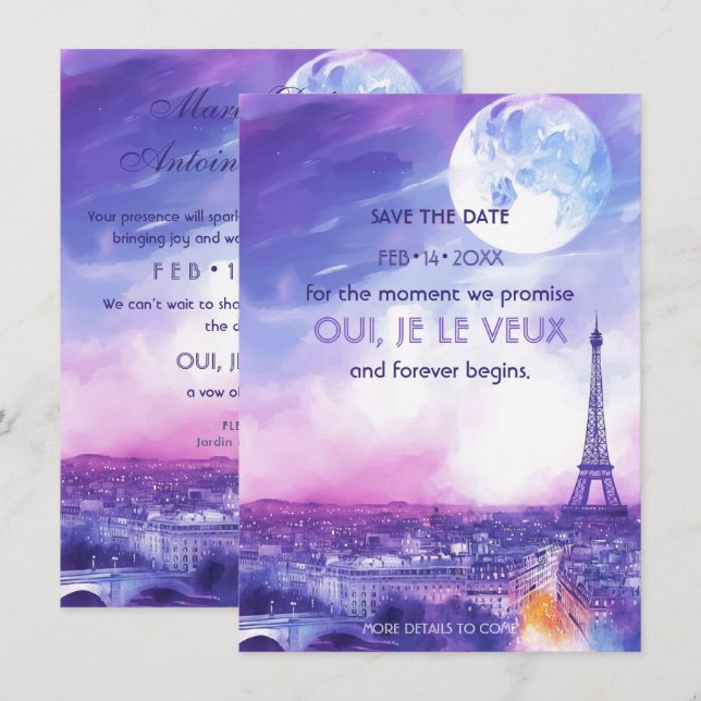 Save the DATE Amour Éternel à la Parisienne  (Front/Back)