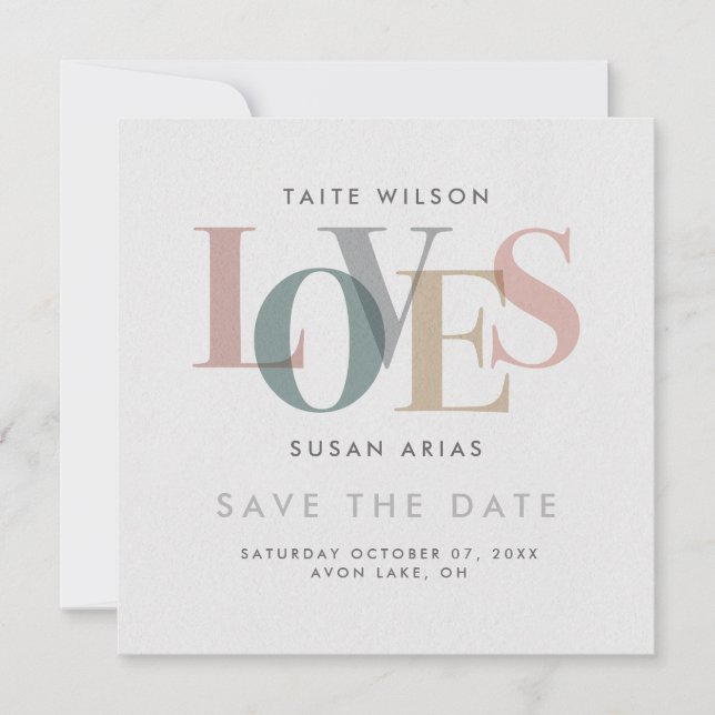 Save The Date Amour romantique Sauvez la date (Devant)