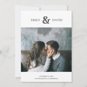 Save The Date Ampersand vintage Photo multiple noir et blanc