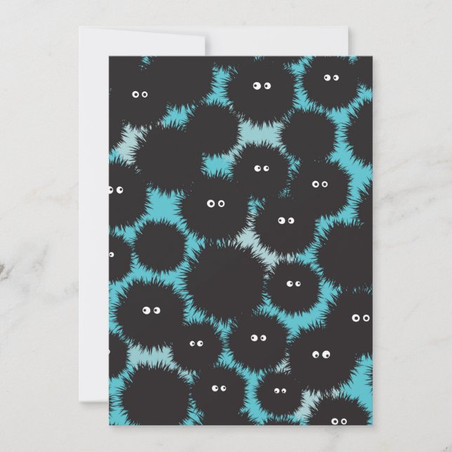 Save The Date Amusant monstres noirs moelleux (Devant)