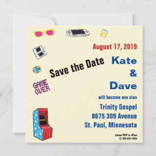 Save The Date Amusant Retro Video Gamer 🎮 💍 Mariage