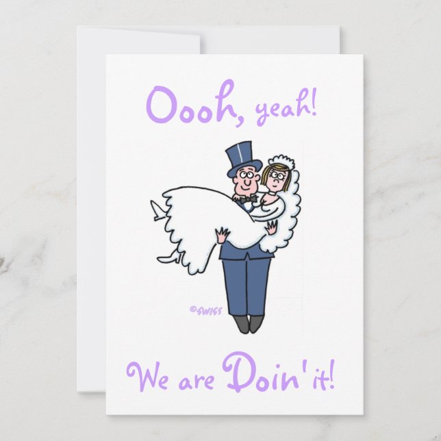 Save The Date Amusante Offbeat Mariée et Groom Wedding Invitatio (Devant)