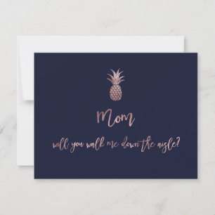 Save The Date Ananas Rose Gold maman, veux-tu m'accompagner..