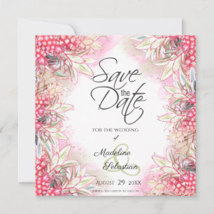 Save The Date Ananas roses exotiques