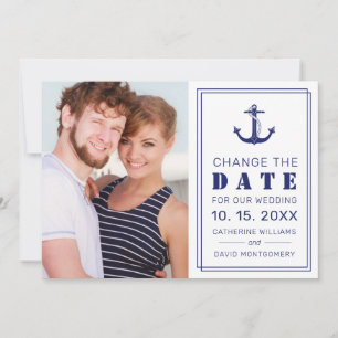 Save The Date Ancre Bleue de la marine nautique Photo Modifier l