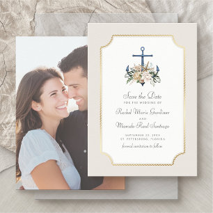 Save The Date Ancre de plage Mariage nautique Enregistrer la dat