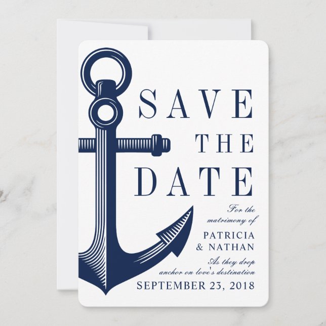 Save The Date Ancre Loves Drops | Enregistrer la date (Devant)