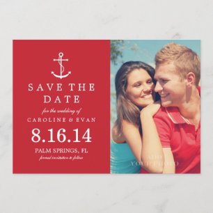 Save The Date Ancre Photo Wedding Enregistrer la date {red}