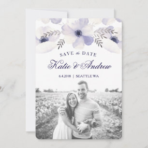 Save The Date Anémones Romantiques Sauvez La Date