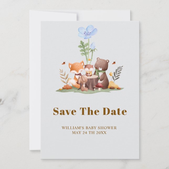 Save The Date Animaux forestiers des bois (Devant)