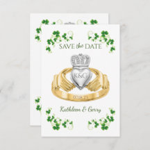 Anneau traditionnel irlandais de Claddagh et Shamr