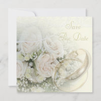 Anneaux de mariage, Roses, Colombes & Dentelle Enr
