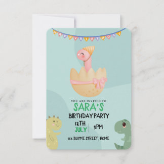 Save The Date Anniversaire de Cute Dinosaur