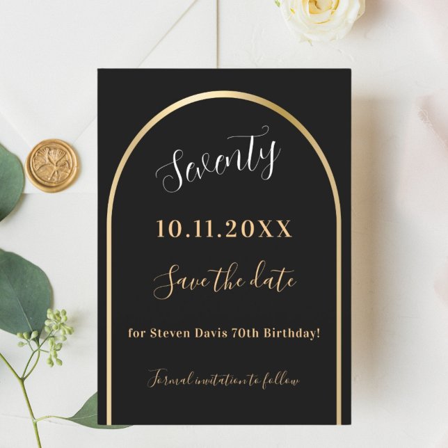 Save The Date Anniversaire d'or noir (Créateur téléchargé)