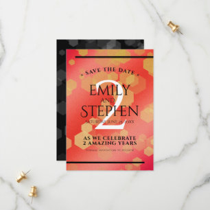 Save The Date Anniversaire élégant du 2ème Mariage Garnet