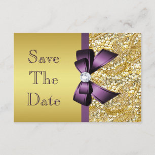 Save The Date Anniversaire Enregistrer La Date Gold Faux Sequin 