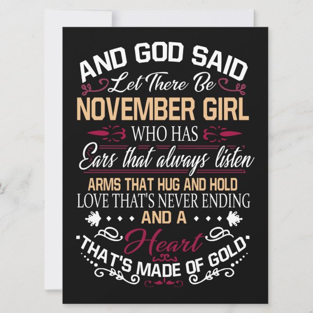 Save The Date Anniversaire | Et Dieu A Dit Qu'Il Y Ait Novembre  (Devant)