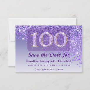 Save The Date Anniversaire Intemporel 100e Anniversaire Paillett