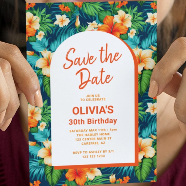 Save The Date Anniversaire tropical hawaïen (Créateur téléchargé)