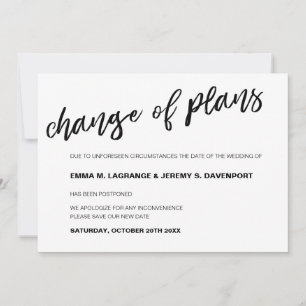 Save The Date Annonce de changement de date de mariage