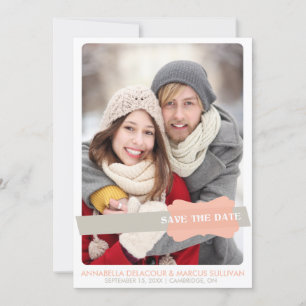 SAVE THE DATE ANNONCE DE DATE DE SAUVEGARDE DE PHOTO   CORAIL ET