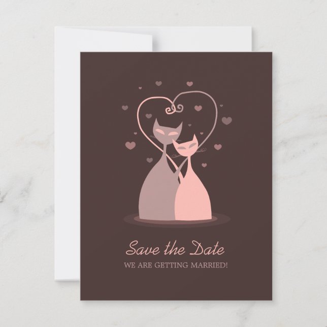Save The Date Annonce de Love Cats - Enregistrez la date (Devant)