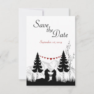 Save The Date Annonce de mariage à la date des ours de montagne