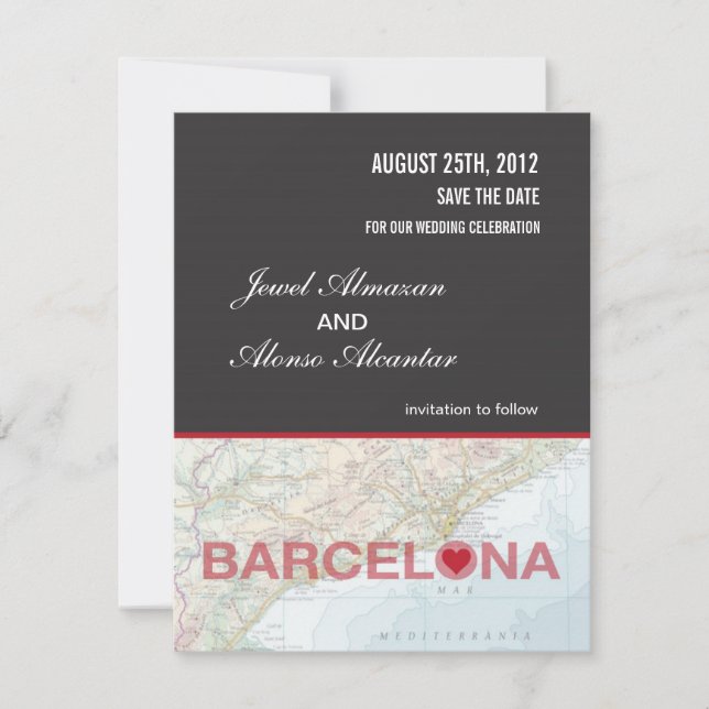 Save The Date Annonce de sauvegarde de date à Barcelone en Espag (Devant)