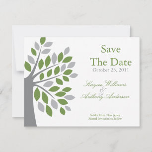 Save The Date Annonce de sauvegarde de date de l'arbre vert d'au