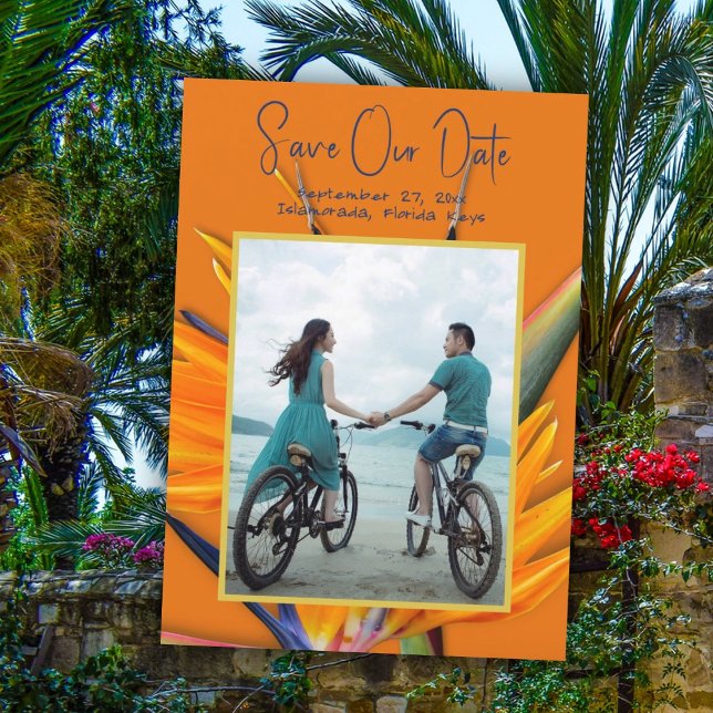 Save The Date Annonce de sauvegarde de date de l'oiseau de parad (Créateur téléchargé)