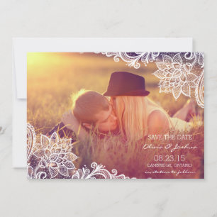 Save The Date Annonce de sauvegarde de date de photo de dentelle