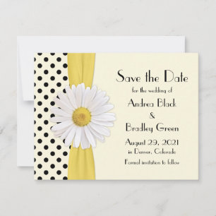 Save The Date Annonce de "Shasta Daisy Polka Dot" pour Sauvegard