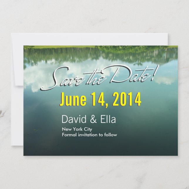 Save The Date Annonce élégante de mise en garde du lac (Devant)