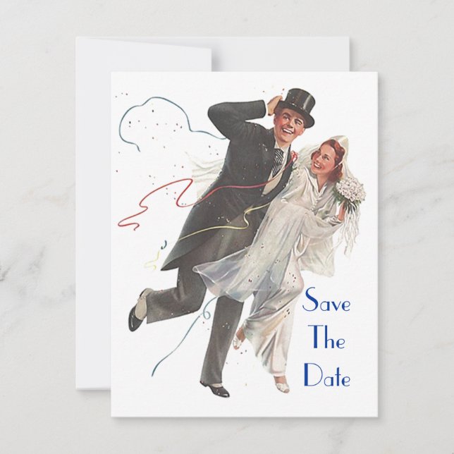 Save The Date Annonce rétro d'ÉVÉNEMENT À SAUVER facile à person (Devant)