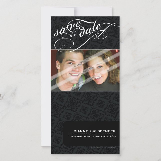 SAVE THE DATE ANNOUNCEMENT :: fancy text 7 (Front)