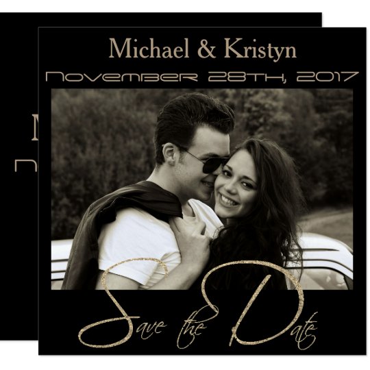 Save the Date Announcement Modern Black Customize