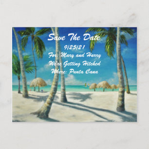 Save The Date Announcement Postcard w Original Art