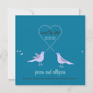 Save the Date Announcement with Lovebirds {Teal}