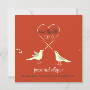 Save the Date Announcements with Lovebirds {Red}