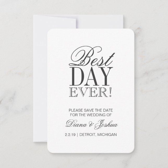 Save the Date Announcment | BEST DAY EVER (Front)
