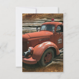 Save The Date Antique Fire Truck Vintage Fire