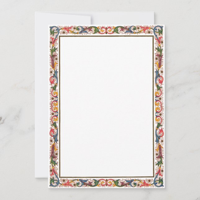 Save The Date Antique frontière italienne Enregistrer la date Mo (Devant)