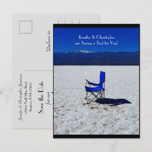 Save the Date Any Anniversary Party Blue Chair Postcard