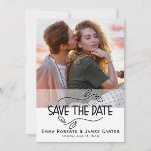 Save The Date Appel romantique calligraphie QR Photo Enregistrer
