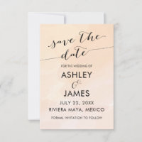 Apricot Aquarelle Blush Mariage Enregistrer la dat