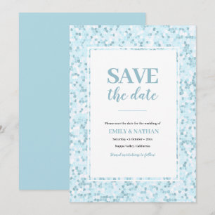 Save the date Aqua blue Mosaic Invitation