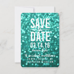 Save the Date   Aqua Lit Glitter Fab