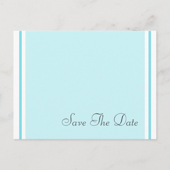 Save The Date Aqua Teal Postcards (Front)
