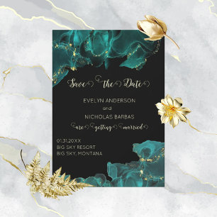 Save The Date Aquarelle Anastasia Noir et vert Enregistrer la da